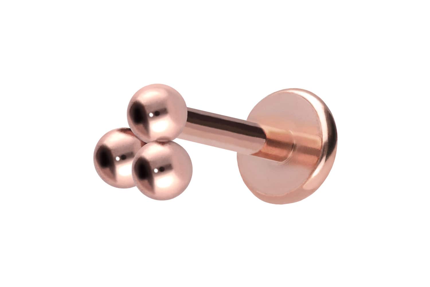 Titan Labret Piercing mit Push Fit 3 KUGELN